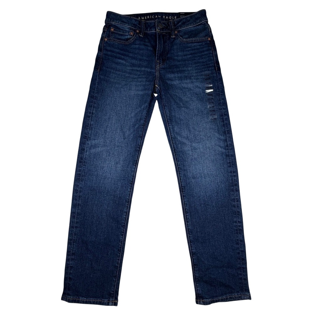 American Eagle Airflex+ Slim Straight Jeans Mens 26x28 Rustic Blue Medium‎ Wash